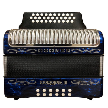 Acordeon Hohner Botones Corona Ii Gcf - Sol/Do/Fa Azul, A5624s